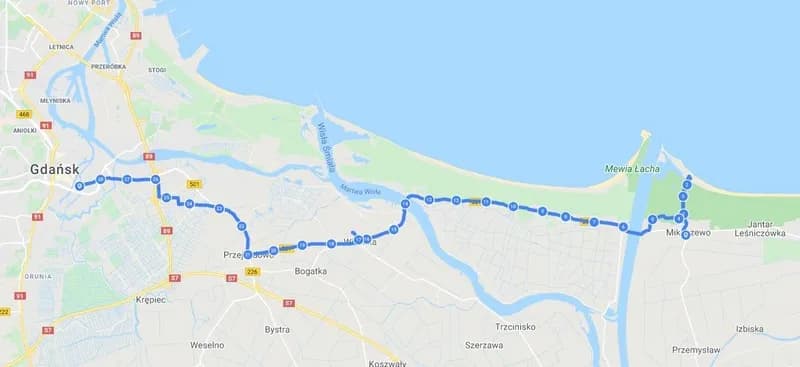 Ile km z Gdańska do Krynicy Morskiej? Sprawdź najkrótszą trasę