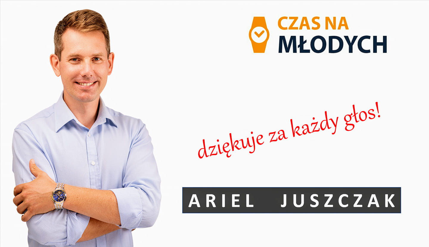 Ariel Juszczak dziękuje za głosy oddane w wyborach uzupełniających