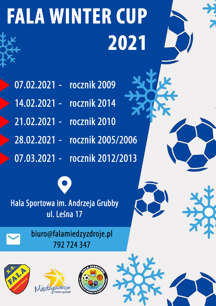 Fala Winter Cup 2021 – Zimowe Turnieje Piłkarskie dla dzieci