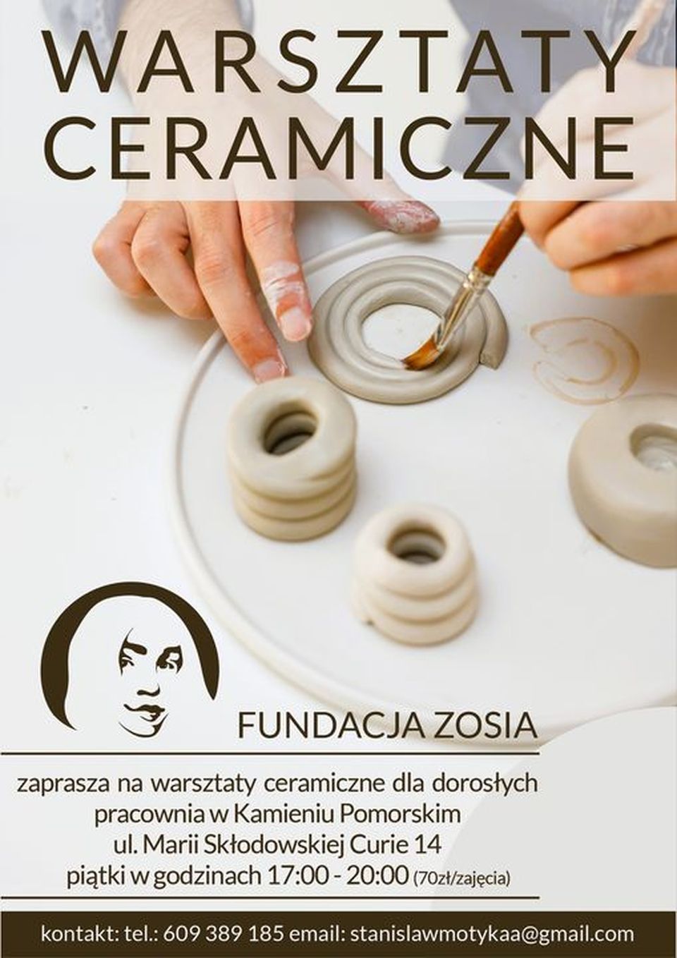 Fundacja Zosia zaprasza na warsztaty ceramiczne dla dorosłych